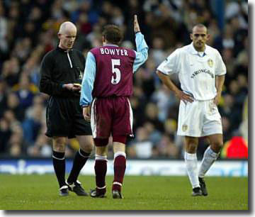 Lee Bowyer is booked on his West Ham return to Elland Road after a cut price deal