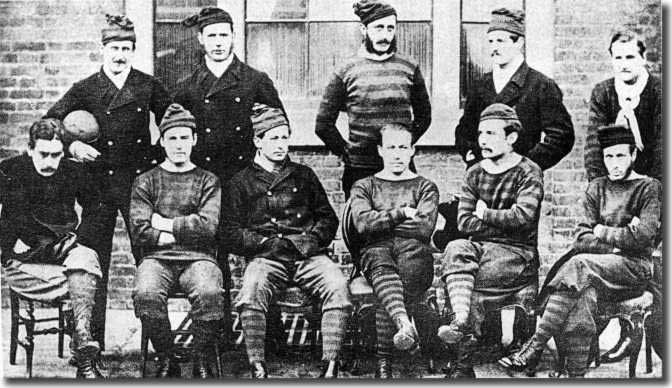 The Royal Engineers appeared in three of the first four FA Cup Finals, losing two and winning the third - Major Marindin is in the middle of the back row