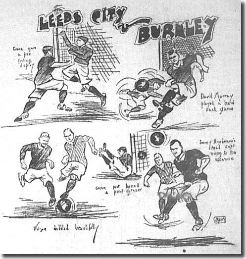 Yorkshire Evening Post 29 October 1906 - cartoon featuring the fateful Leeds City-Burnley game during which David Wilson lost his life