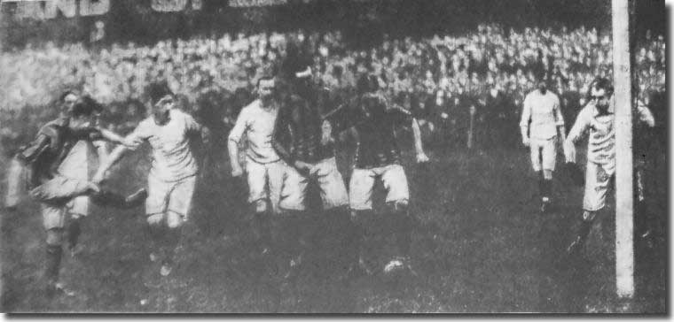 Bradford City's Bartlett on the left shoots home the Bantams' second goal in a 5-0 victory on 5 October
