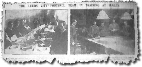 Leeds Mercury feature on Leeds City's FA Cup preparations at Ilkley in 1909 - dressed for dinner and snooker afterwards