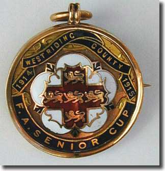 Jimmy Speirs' West Riding Cup winners medal from 1914 - Speirs' goal was enough to beat Hull City in the final on 11 November 1914 at Elland Road