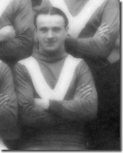 Tommy Mayson pictured in a Leeds City team group when they drew 1-1 at Birmingham on 3 February 1917