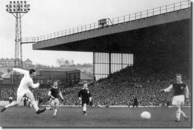 Storrie cracks one in off the back post against Burnley in October 1965 - Did he really mean it?