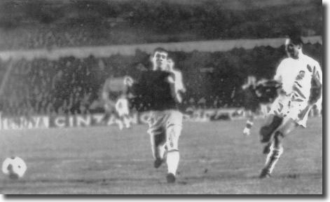 Johnny Giles opens the scoring in Valencia
