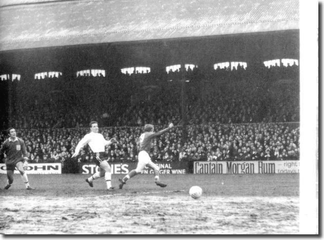 Mick Jones wheels away after scoring at Fulham on January 6. Goalkeeper Macedo and full-back Conway can do nothing about it