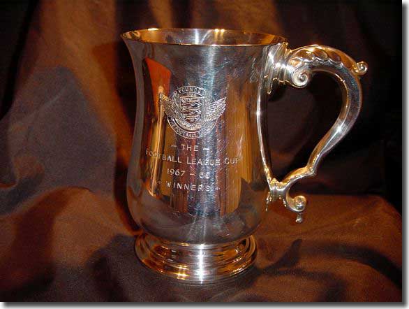 What it was all for - this is Les Cocker's League Cup winner's tankard