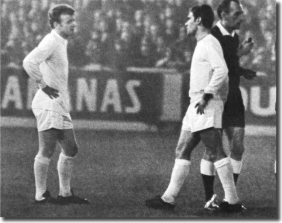 Billy Bremner cannot believe it as the Standard Liege players come out in all white