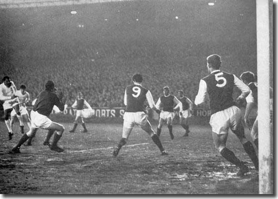 Albert Johanneson scores against Wednesday in an FA Cup third round replay in January 1969