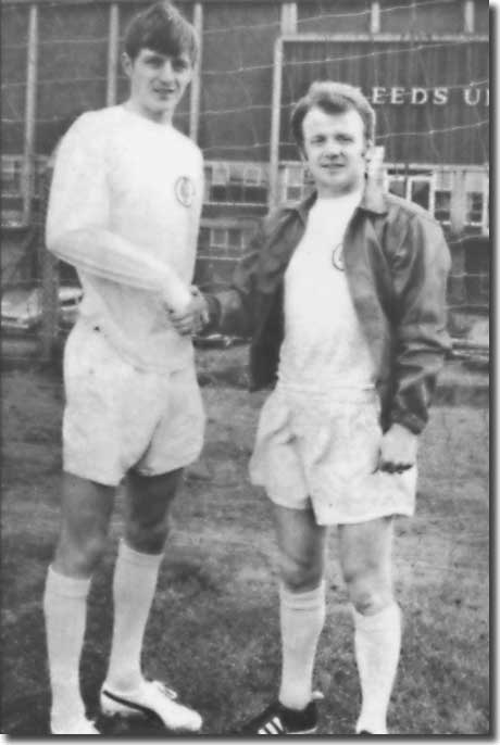 United captain Billy Bremner welcomes record signing Allan Clarke to Elland Road in 1969