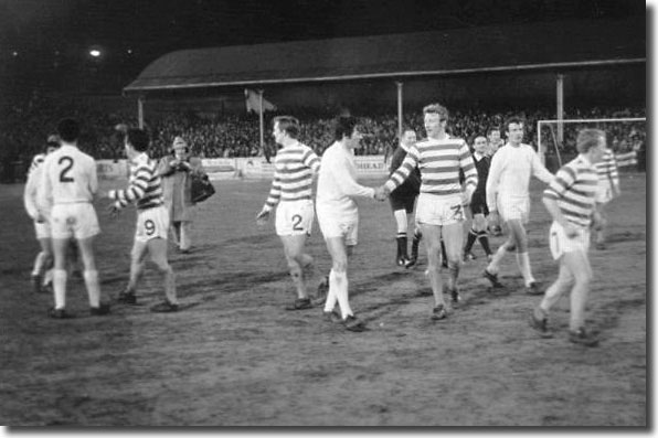 Handshakes all round after the match