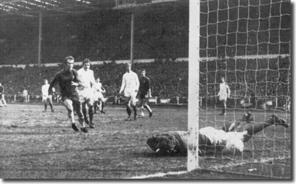 It's the image that will haunt Gary Sprake forever - Houseman's long range effort squirms under the keeper's body to bring Chelsea level