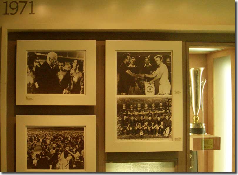 The display at the Nou Camp devoted to the Fairs Cup play off between Barcelona and Leeds
