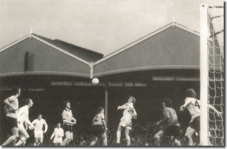 Jack Charlton and Billy Bremner put the pressure on the Wolves goal