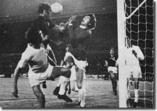 Rod Belfitt beats David Harvey to score for Ipswich in a 3-3 draw at Elland Road in August 1972