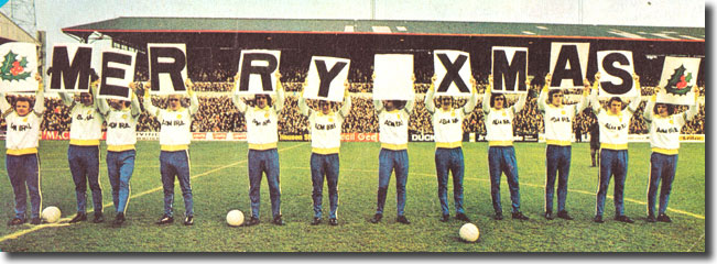 United players wish the Elland Road crowd Merry Christmas before the 22 December clash with Norwich