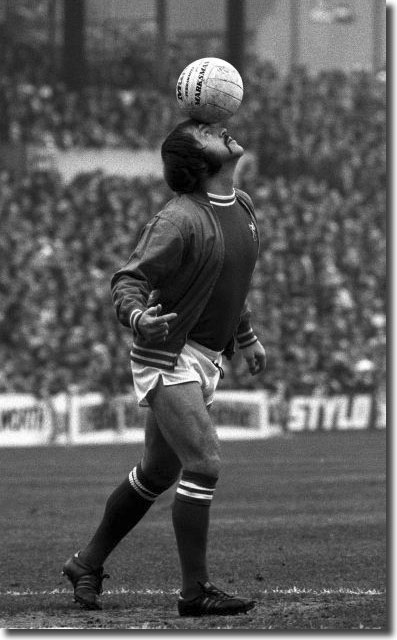 Ernie Hunt, Bristol City's signing from Coventry, juggles the ball in the warm up before the first game