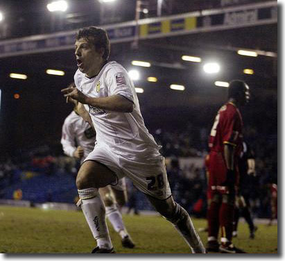 Robbie Blake celebrates scoring the winner against Watford