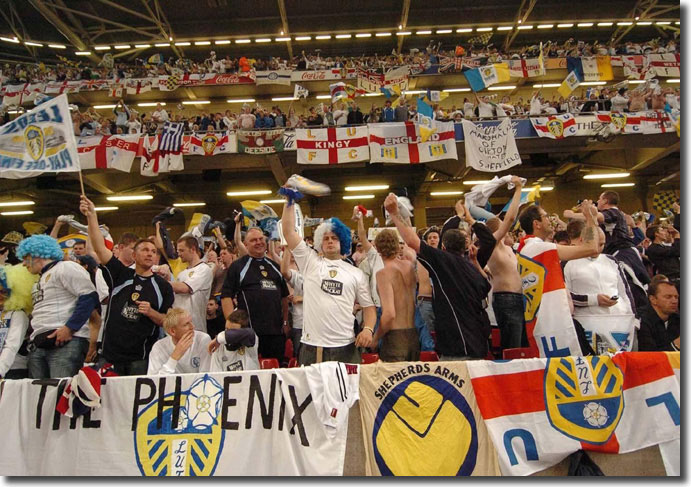 The magnificent United fans before the play off final at the Millennium Stadium