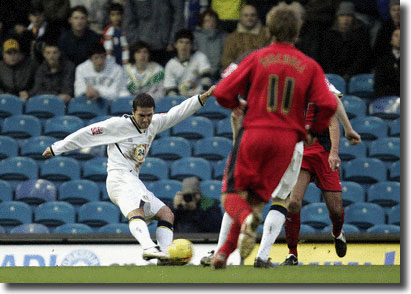 David Healy fires in a low shot to open the scoring in the vital win over Coventry on January 1