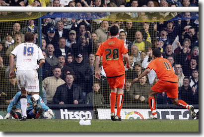 Casper Ankergren saves a penalty from Luton Town's Dean Morgan late in the vital win on 10 March