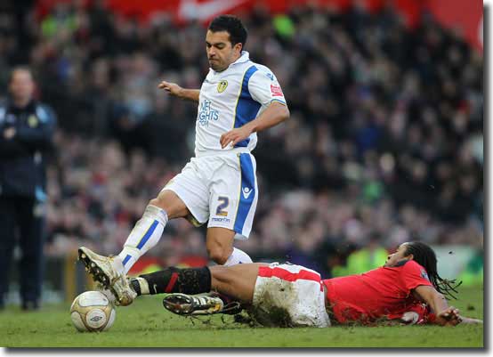 Jason Crowe is tackled by Man U's Anderson