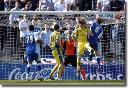 Gillingham's Mark Bentley puts them 2-0 up against United