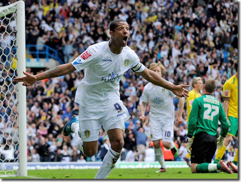 Jermaine Beckford celebrates one of the most important goals in United's history
