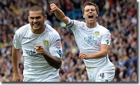 Bradley Johnson celebrates his decisive goal against Sheffield United