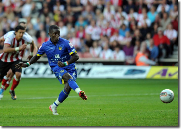 Max Gradel scores a consolation penalty at Southampton on the opening day