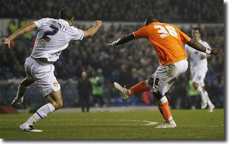 Lomana Lua Lua beats Paul Connolly to score Blackpool's fourth