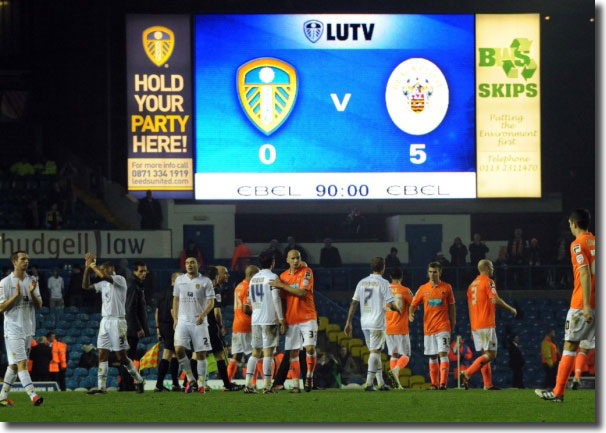 The Elland Road scoreboard says it all on a grim evening