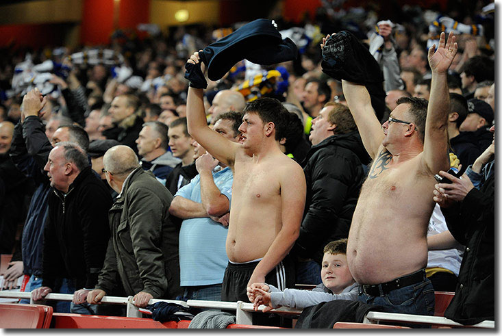 United fans at the Emirates