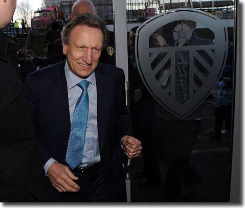 Neil Warnock arrives at Elland Road after being announced as the new manager