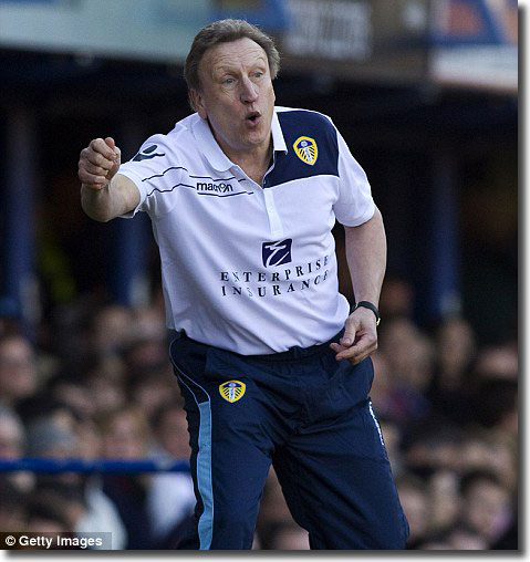 Neil Warnock is totally immersed in the moment during his first game in charge of United, a goalless draw at Portsmouth on 25 February
