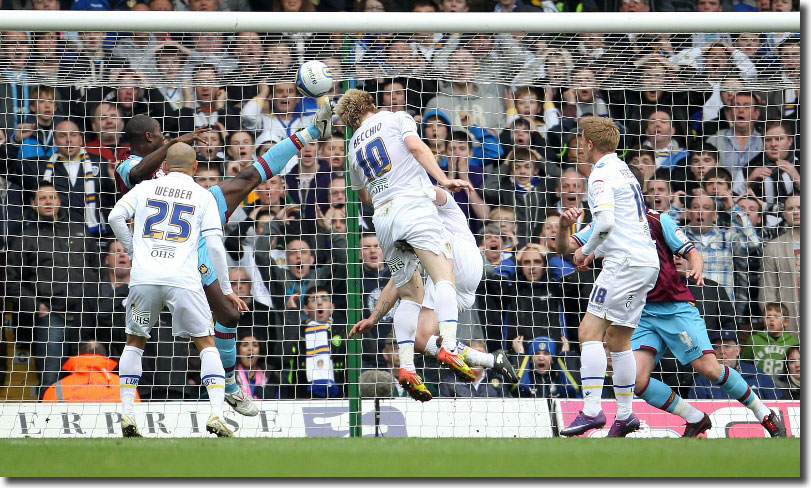 Webber and Forssell look on as Becchio follows up to nod home against West Ham on 17 March