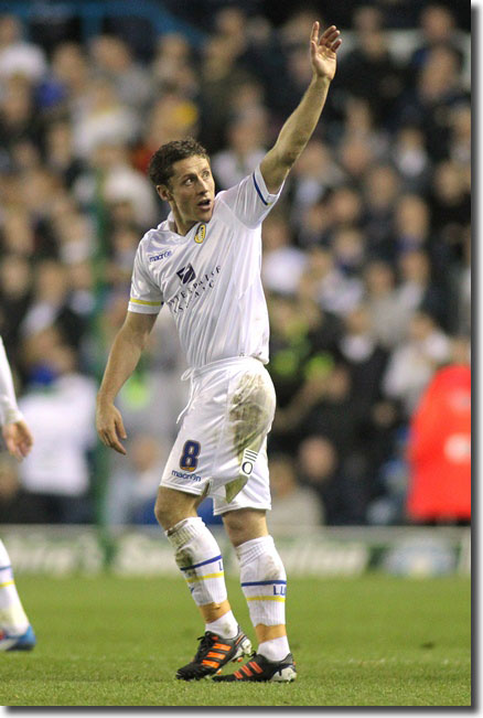 Michael Brown acknowledges the fans after striking home a fantastic goal to make it 3-3