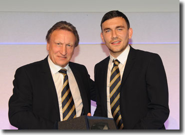 Neil Warnock and Robert Snodgrass as the Scot wins the club's Player of the Year and Players Player of the Year trophies - the manager was delighted that Ken Bates had offered Snodgrass a new contract
