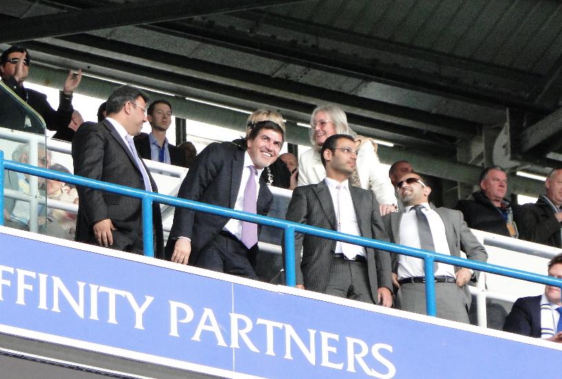 Salah Nooruddin, Hisham Al Rayes and Salem Patel in the directors' box during the defeat of Forest 22 September 2012