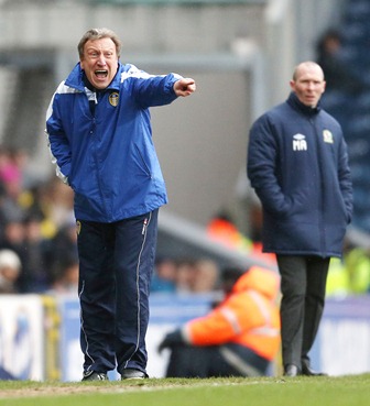 Neil Warnock shouting the odds during the drab goalless draw at Blackburn 23 February