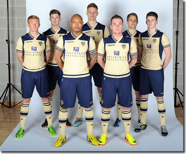 Green, Murphy, Diouf, Smith, McCormack, Varney and Byram model the new away kit