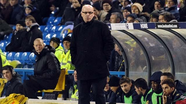 Brian McDermott during the 1-1 draw with Ipswich - the manager knew his days were numbered following the arrival of Cellino