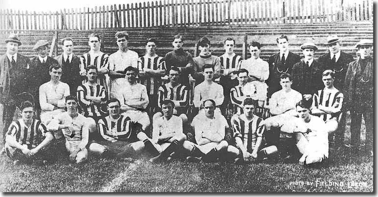 The 1920/21 squad Back: M Barker, Hilton Crowther, Duffield, Cooper, Hart, Brown, Jacklin, Down, Coope, Walton, Jeffries, Stead (Asst Trainer). Fairclough (Manager), Murrell (Trainer) Second Row: Frew, Spencer, Lyon, Ellson, Thompson, Stuart, Goldthorpe, Reynolds. Front: Armitage, Mason, Baker, Tillotson, Musgrove, McGee, Best