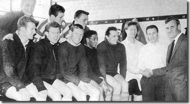 March 1961, new boss Don Revie shakes hands with Jack Charlton after being appointed manager