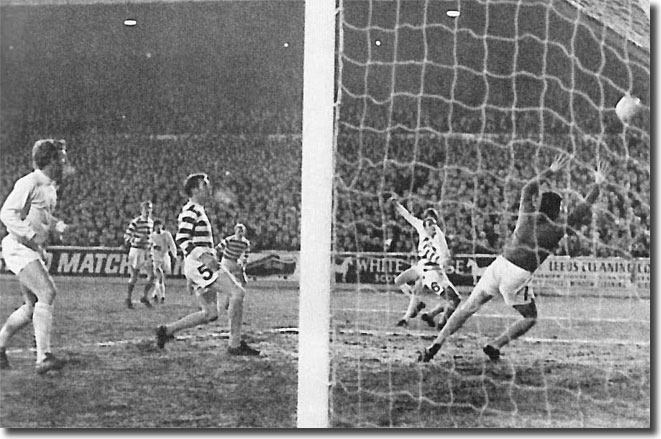 Allan Clarke crashes in a shot but Evan Williams pushes it away