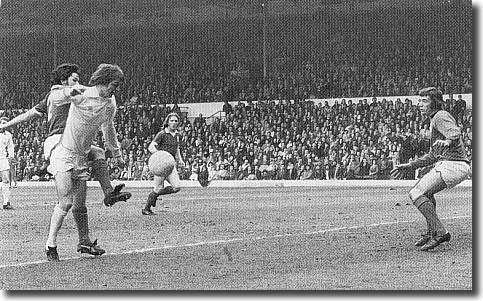 Allan Clarke moves in to score a controversial winner