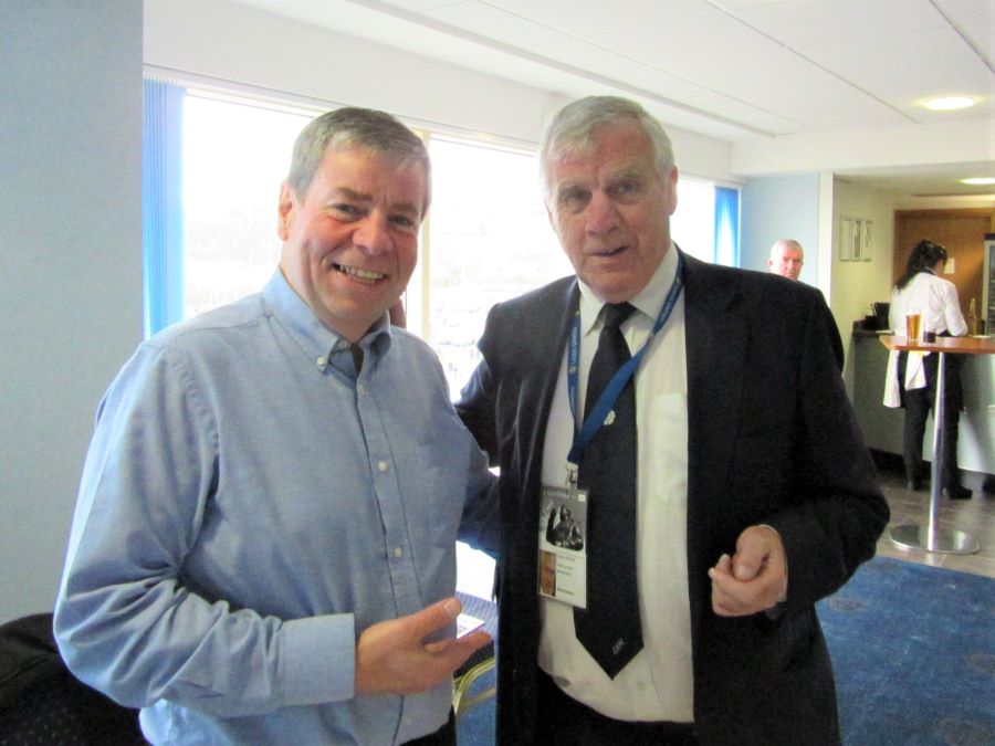 Dave with Peter Lorimer 4 April 2015 before the game with Blackburn