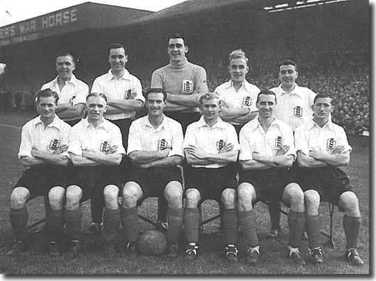 Carter is seated second from left at the front in the first England side after the war - Back: Laurie Scott, Neil Franklin, Frank Swift, Billy Wright, Henry Cockburn. Front: Tom Finney, Carter, George Hardwick, Wilf Mannion, Tommy Lawton and Bobby Langton