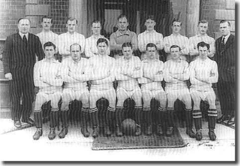 Chapman standing far left with his Huddersfield side in 1922