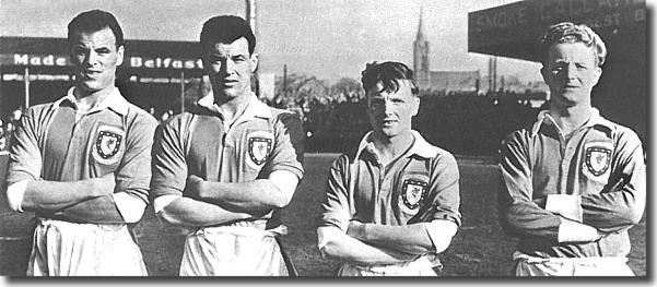 John and Mel Charles with Len and Ivor Allchurch, two sets of outstanding Swansea born bothers and Welsh internationals